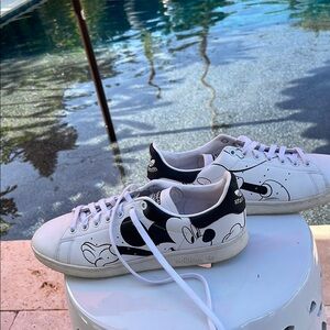 Adidas X Disney Stan Smith White and Black Sneakers Classic Low-Top Design